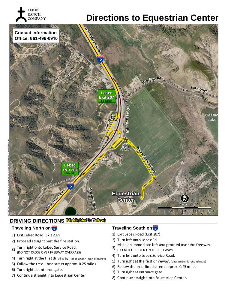 Directions to Equestrian Center